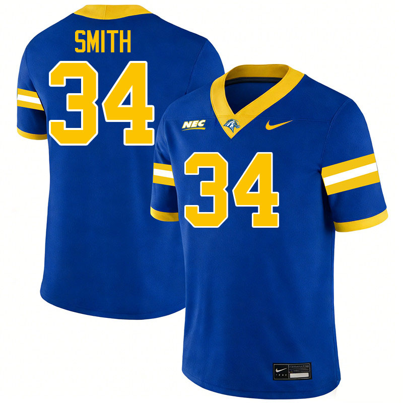 New Haven Chargers #34 Jalen Smith College Football Jerseys,Uniforms Stitched-Blue